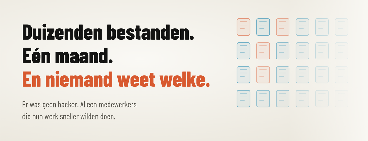 Duizenden bestanden. Eén maand. En niemand weet welke.